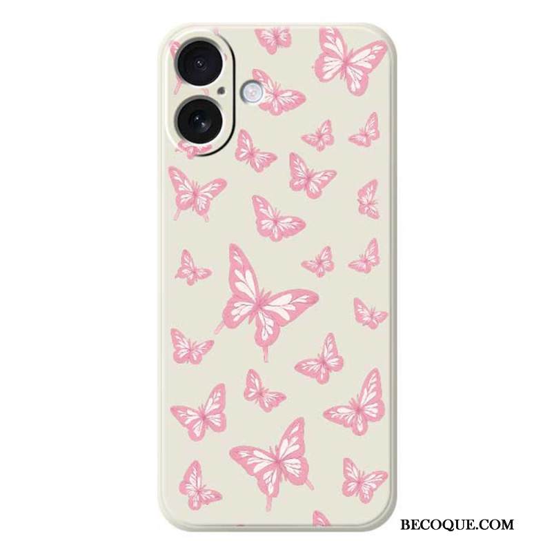 Kuori iPhone 17 Nestemäisestä Silikonista Valmistetut Perhoset