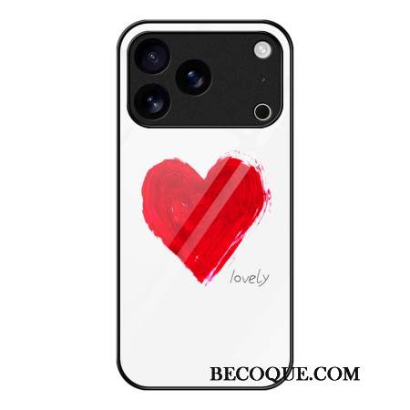 Kuori iPhone 17 Pro Max Punainen Sydän Karkaistu Lasi