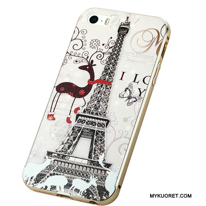 Kuori iPhone 5/5s Kohokuviointi Ihana Harmaa, Kotelo iPhone 5/5s Laukut Kehys Puhelimen Kuoret