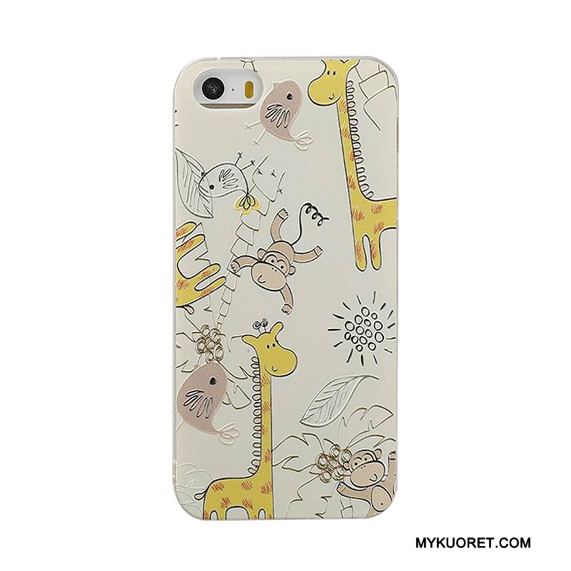 Kuori iPhone 5/5s Laukut Keltainen Ripustettavat Koristeet, Kotelo iPhone 5/5s Pehmeä Neste Puhelimen Kuoret