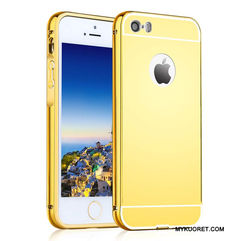 Kuori iPhone 5/5s Laukut Peili Tuuli, Kotelo iPhone 5/5s Metalli Puhelimen Kuoret Kehys