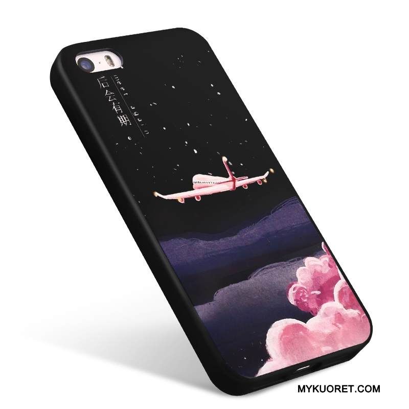 Kuori iPhone 5/5s Luova Murtumaton Persoonallisuus, Kotelo iPhone 5/5s Silikoni Musta Taide