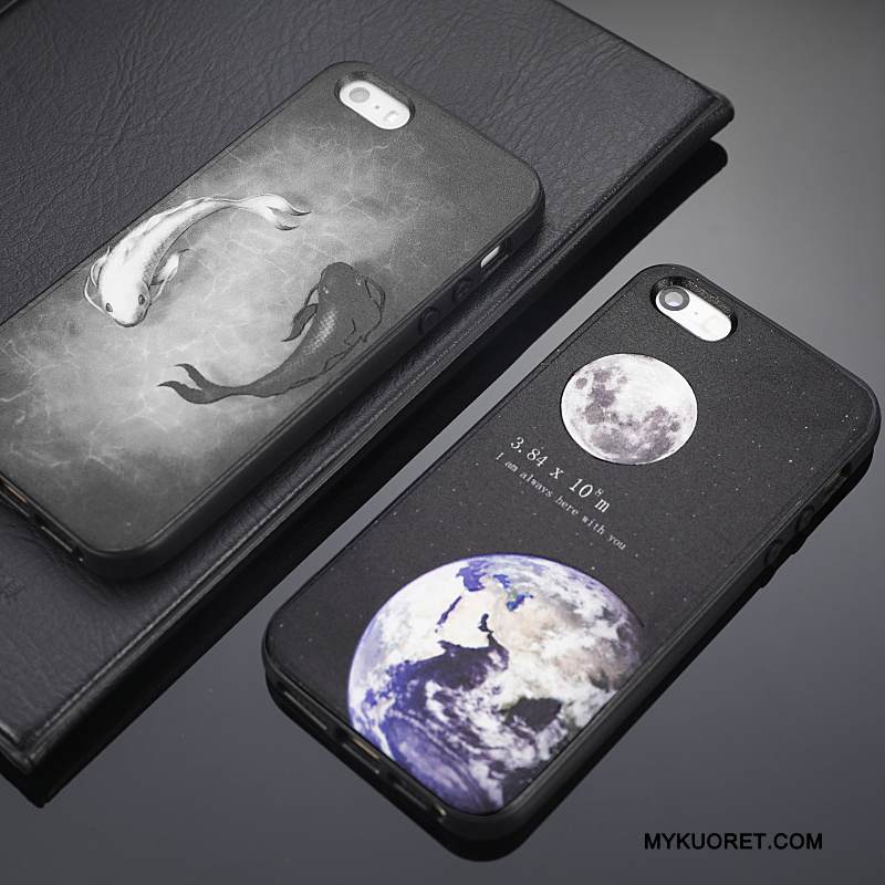 Kuori iPhone 5/5s Luova Musta Tide-brändi, Kotelo iPhone 5/5s Kova Murtumaton