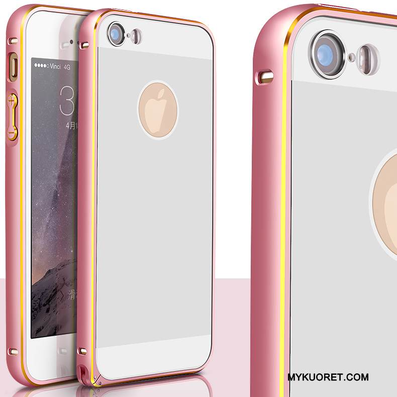 Kuori iPhone 5/5s Metalli Kulta Takakansi, Kotelo iPhone 5/5s Suojaus Puhelimen Kuoret Kehys