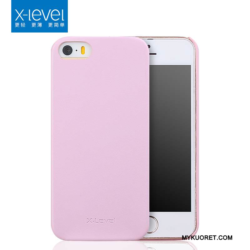 Kuori iPhone 5/5s Nahka Ultra Puhelimen Kuoret, Kotelo iPhone 5/5s Suojaus Vaalean Ohut