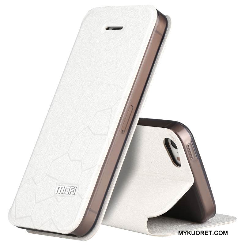 Kuori iPhone 5/5s Nahka Valkoinen Puhelimen Kuoret, Kotelo iPhone 5/5s Silikoni Pesty Suede Trendi