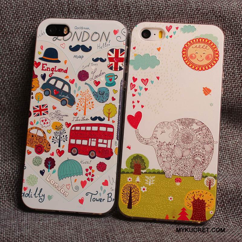 Kuori iPhone 5/5s Pehmeä Neste Puhelimen Kuoret Ihana, Kotelo iPhone 5/5s Laukut Persoonallisuus Murtumaton