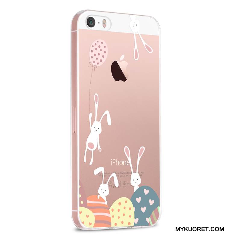 Kuori iPhone 5/5s Sarjakuva Murtumaton Läpinäkyvä, Kotelo iPhone 5/5s Silikoni Jauhe Ihana