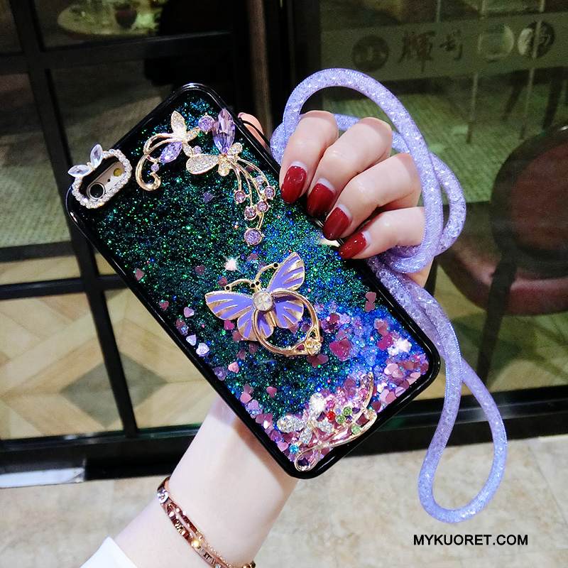 Kuori iPhone 5/5s Tuki Väri Juoksuhiekka, Kotelo iPhone 5/5s Ripustettavat Koristeet Tummanvihreä