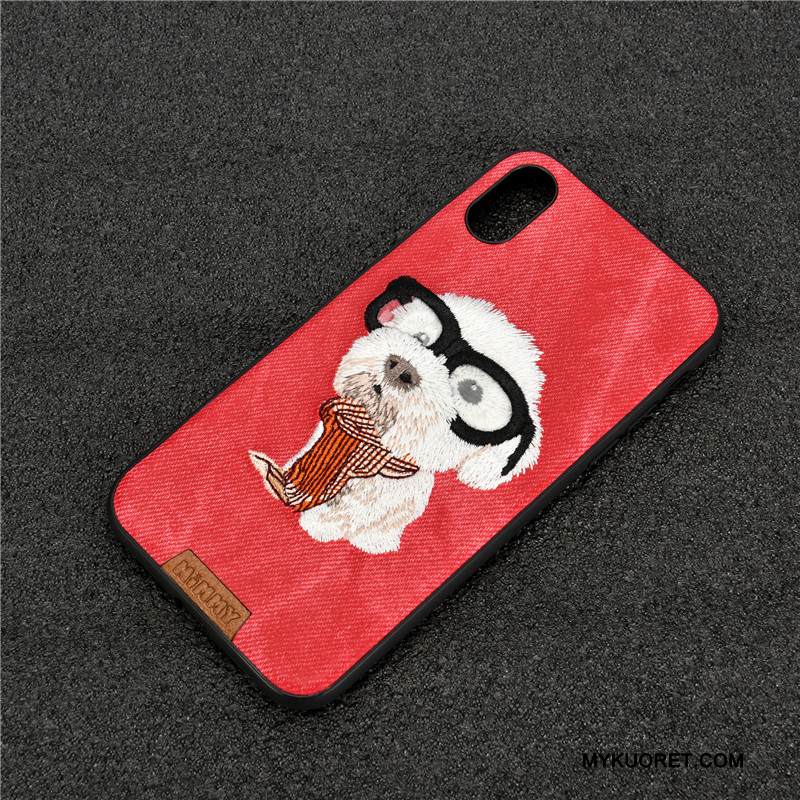 Kuori iPhone 6/6s Laukut Kirjonta Puhelimen Kuoret, Kotelo iPhone 6/6s Silikoni Koira Cowboy