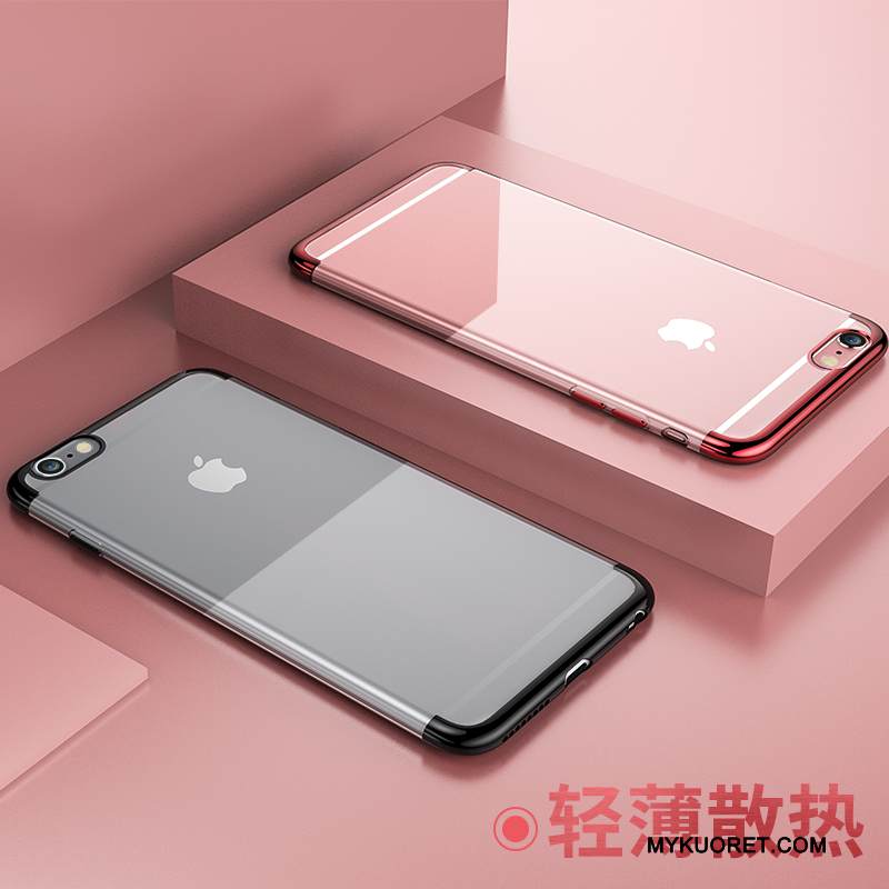 Kuori iPhone 6/6s Laukut Pinnoitus Puhelimen Kuoret, Kotelo iPhone 6/6s Silikoni Jauhe Musta