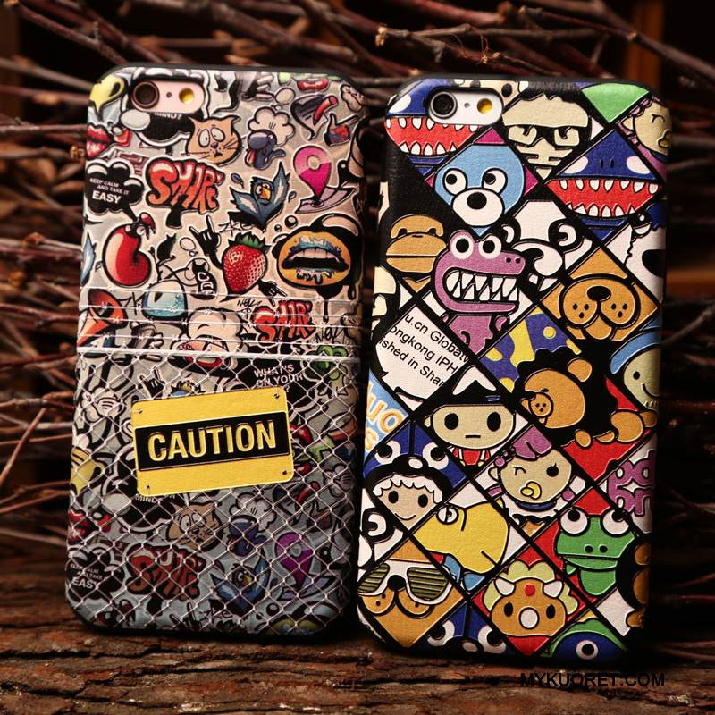 Kuori iPhone 6/6s Monivärinen Persoonallisuus Pesty Suede, Kotelo iPhone 6/6s Kohokuviointi Puhelimen Kuoret Murtumaton