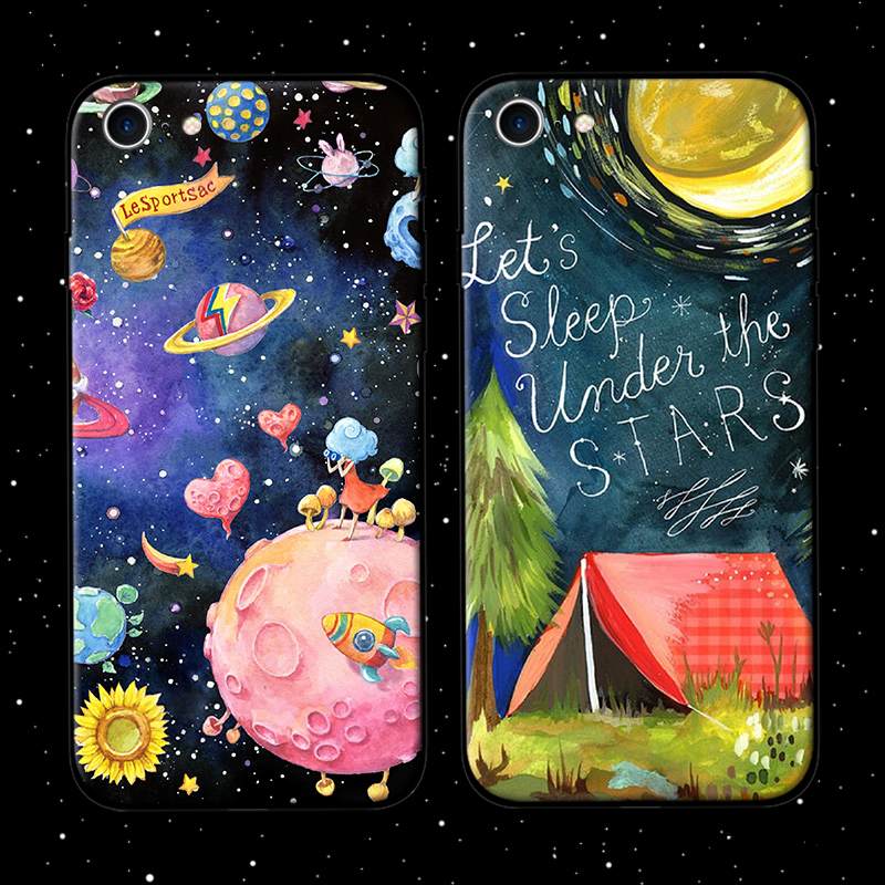 Kuori iPhone 6/6s Pehmeä Neste Persoonallisuus Rakastunut, Kotelo iPhone 6/6s Luova Musta Ripustettavat Koristeet