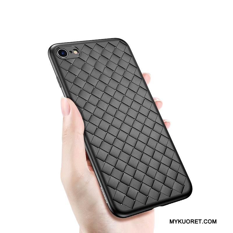 Kuori iPhone 6/6s Pehmeä Neste Puhelimen Kuoret Musta, Kotelo iPhone 6/6s Silikoni Murtumaton Kudonta