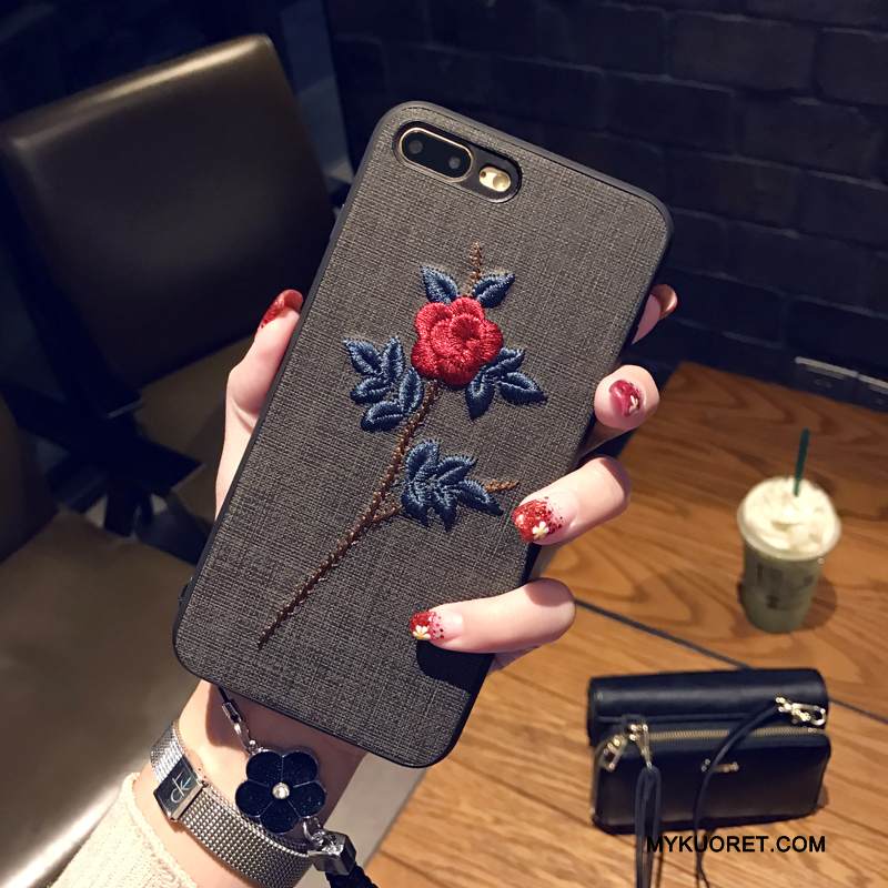 Kuori iPhone 6/6s Pehmeä Neste Ripustettavat Koristeet Musta, Kotelo iPhone 6/6s Suojaus Puhelimen Kuoret Kirjonta