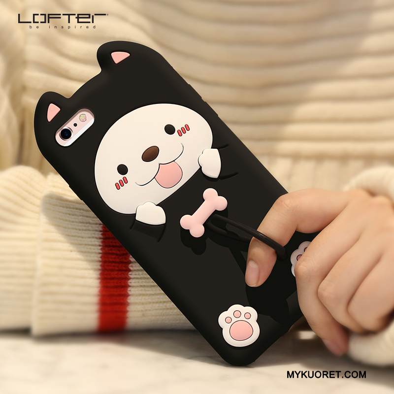 Kuori iPhone 6/6s Plus Luova Ripustettavat Koristeet Musta, Kotelo iPhone 6/6s Plus Sarjakuva Murtumaton Puhelimen Kuoret