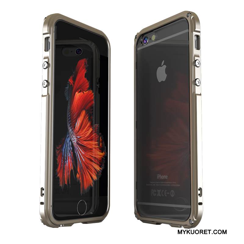 Kuori iPhone 6/6s Plus Metalli Kehys Trendi, Kotelo iPhone 6/6s Plus Laukut Läpinäkyvä Hopea