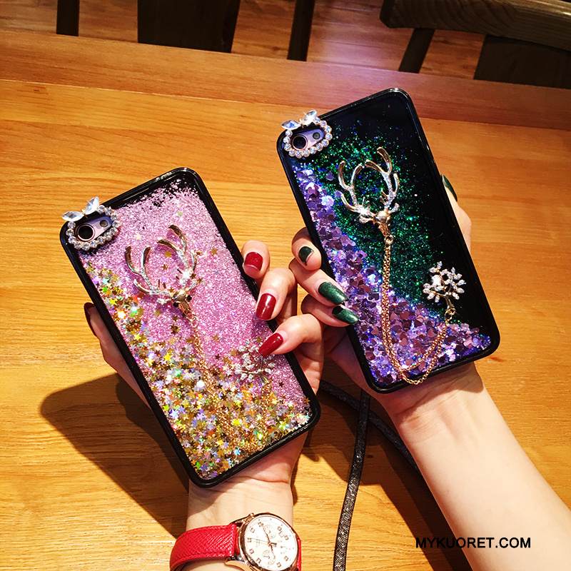 Kuori iPhone 6/6s Plus Monivärinen Ripustettavat Koristeet Puhelimen Kuoret, Kotelo iPhone 6/6s Plus Strassi Juoksuhiekka Hirvi
