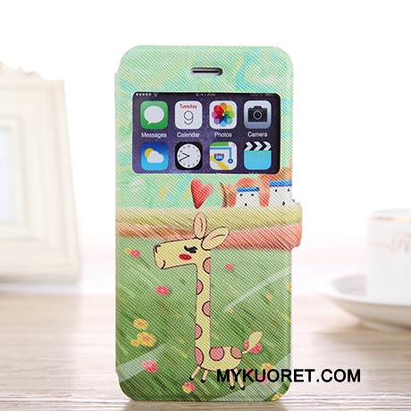 Kuori iPhone 6/6s Plus Nahka Avaa Ikkuna Vihreä, Kotelo iPhone 6/6s Plus Kuoret Ihana