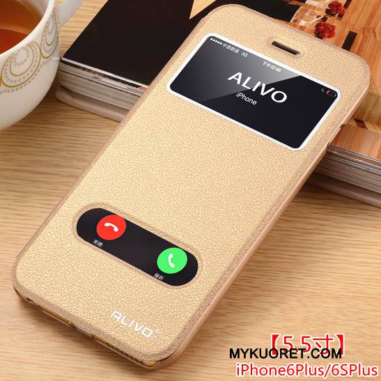 Kuori iPhone 6/6s Plus Nahka Kulta Puhelimen Kuoret, Kotelo iPhone 6/6s Plus Suojaus