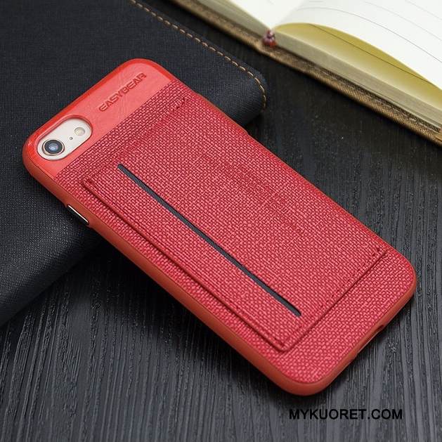 Kuori iPhone 6/6s Plus Nahka Puhelimen Kuoret Kortti, Kotelo iPhone 6/6s Plus Tuki Liiketoiminta Punainen