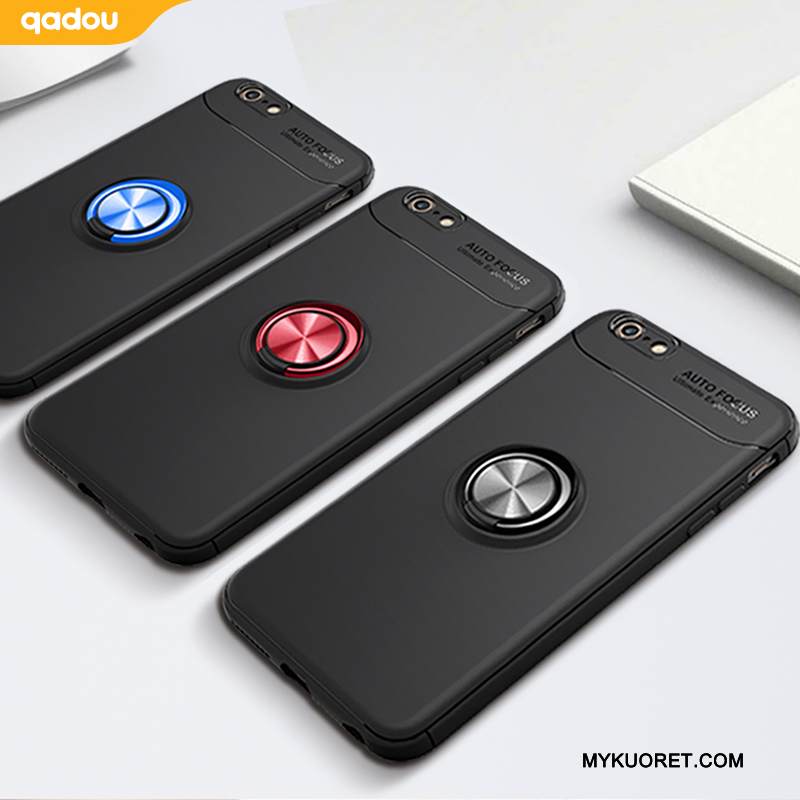 Kuori iPhone 6/6s Plus Pehmeä Neste Puhelimen Kuoret Musta, Kotelo iPhone 6/6s Plus Laukut Auto Rengas