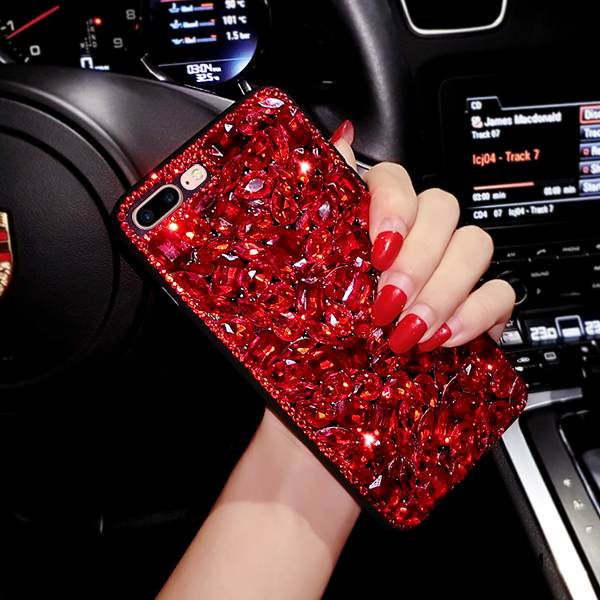 Kuori iPhone 6/6s Silikoni Eurooppa Punainen, Kotelo iPhone 6/6s Strassi Puhelimen Kuoret Murtumaton