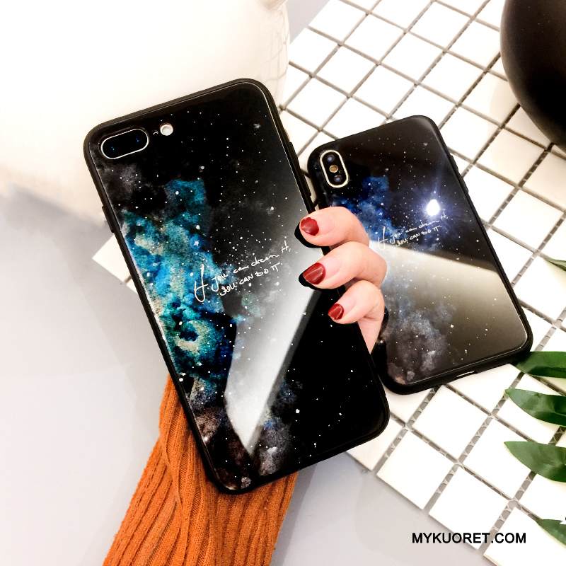 Kuori iPhone 7 Laukut Sininen Trendi, Kotelo iPhone 7 Luova Lasi Persoonallisuus