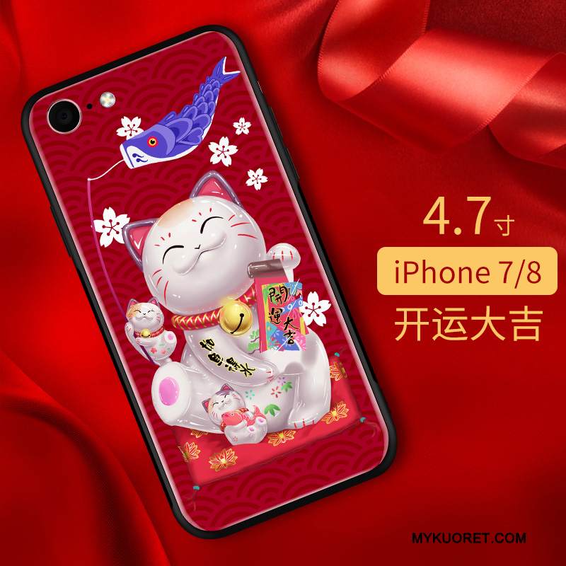 Kuori iPhone 7 Murtumaton Rikkaus, Kotelo iPhone 7 Punainen Lasi