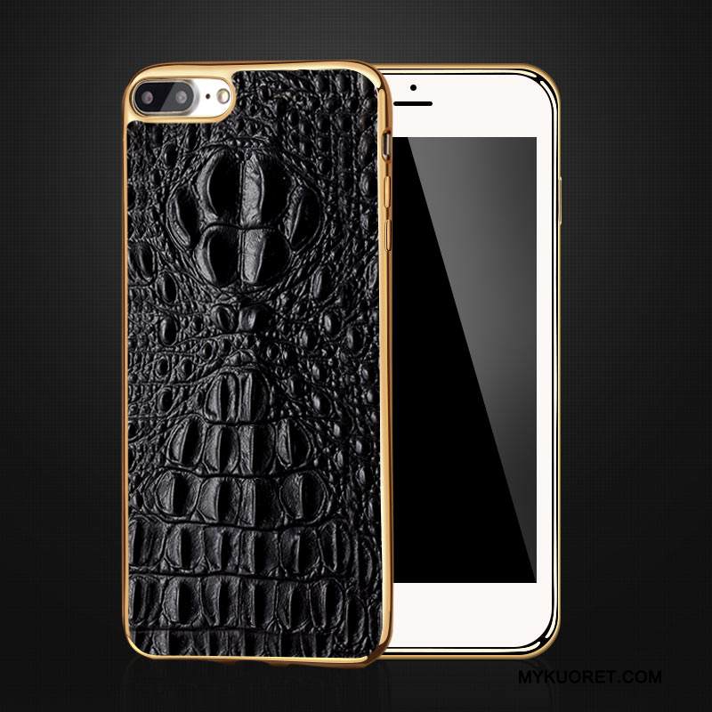 Kuori iPhone 7 Nahka Liiketoiminta Musta, Kotelo iPhone 7 Suojaus Lehmä Puhelimen Kuoret