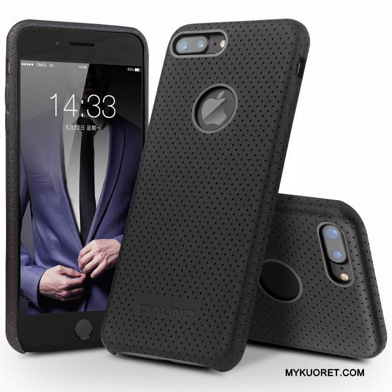 Kuori iPhone 7 Nahka Musta Puhelimen Kuoret, Kotelo iPhone 7 Suojaus Liiketoiminta Takakansi