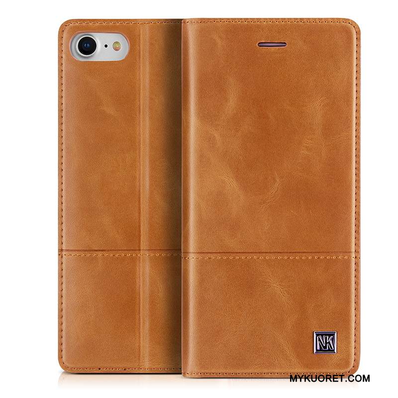 Kuori iPhone 7 Nahka Trendi Liiketoiminta, Kotelo iPhone 7 Suojaus Vaalean Takakansi