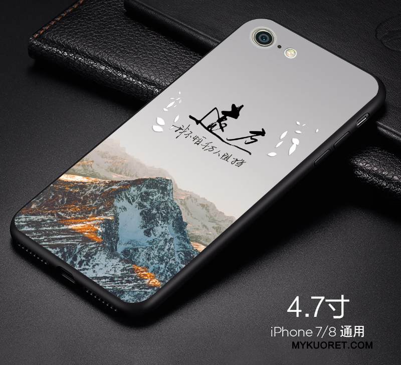 Kuori iPhone 7 Pehmeä Neste Persoonallisuus Pesty Suede, Kotelo iPhone 7 Luova Sininen Trendi