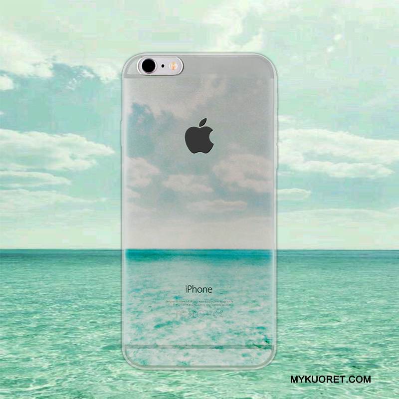 Kuori iPhone 7 Pehmeä Neste Puhelimen Kuoret Läpinäkyvä, Kotelo iPhone 7 Luova Yksinkertainen Vihreä