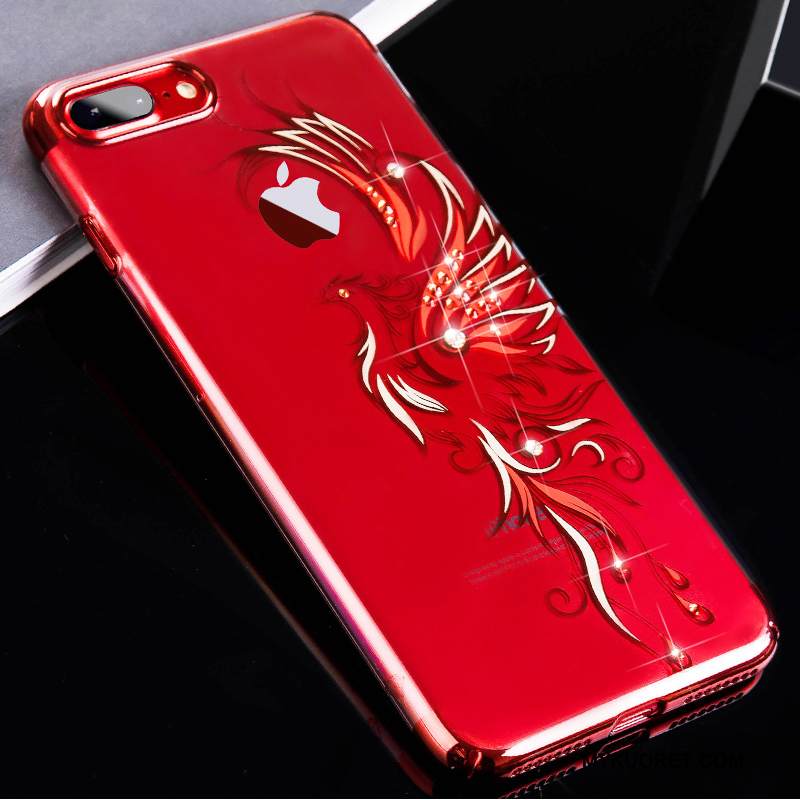 Kuori iPhone 7 Plus Laukut Kulta Puhelimen Kuoret, Kotelo iPhone 7 Plus Strassi Tide-brändi Punainen
