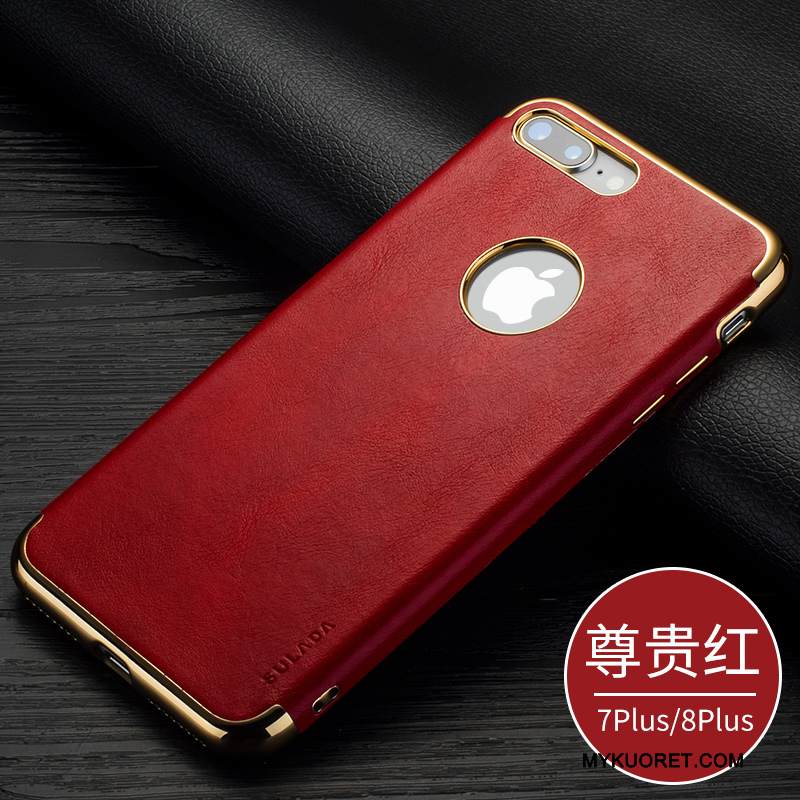 Kuori iPhone 7 Plus Nahka Murtumaton Uusi, Kotelo iPhone 7 Plus Laukut Punainen Puhelimen Kuoret