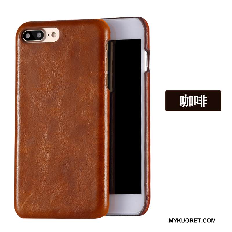 Kuori iPhone 7 Plus Nahka Puhelimen Kuoret Takakansi, Kotelo iPhone 7 Plus Suojaus Murtumaton
