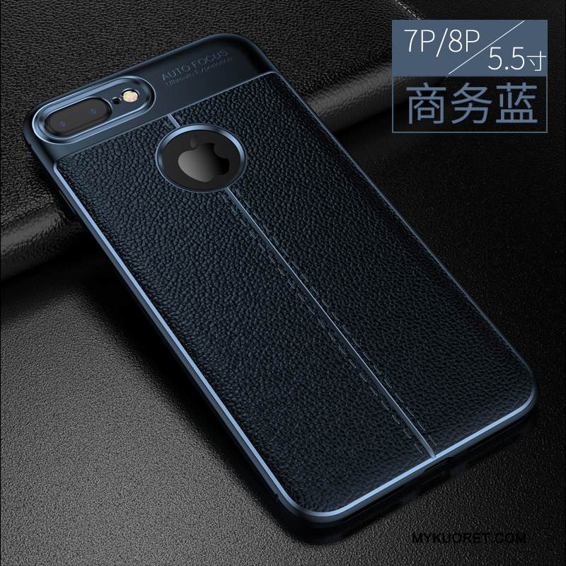 Kuori iPhone 7 Plus Pehmeä Neste Kukkakuvio Sininen, Kotelo iPhone 7 Plus Nahka Murtumaton Puhelimen Kuoret