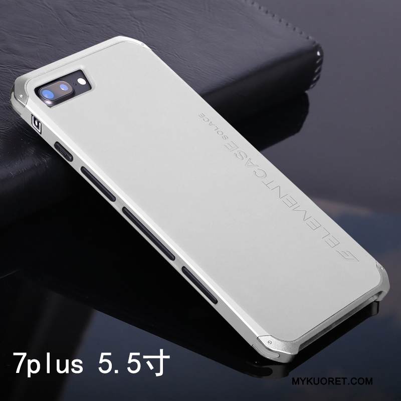 Kuori iPhone 7 Plus Suojaus Pesty Suede Kova, Kotelo iPhone 7 Plus Laukut Hopea Murtumaton