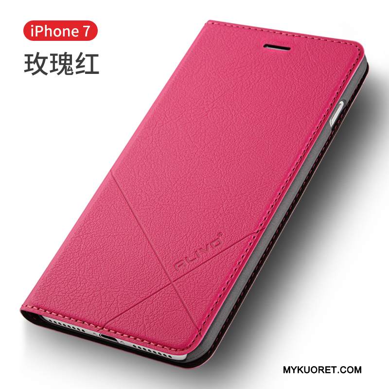 Kuori iPhone 7 Suojaus Puhelimen Kuoret Punainen, Kotelo iPhone 7 Nahka Murtumaton