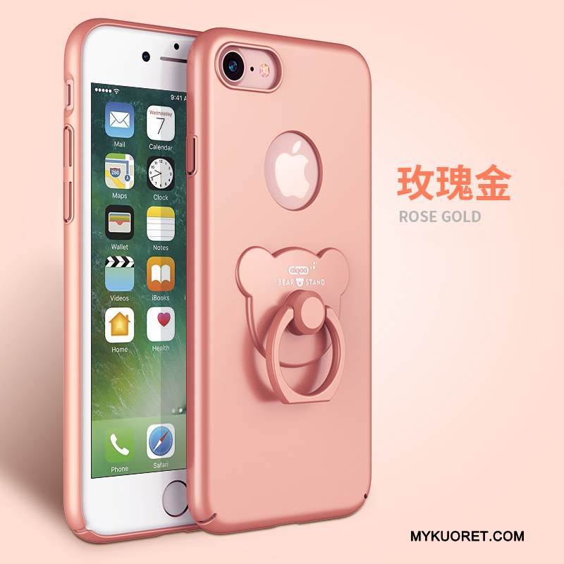 Kuori iPhone 7 Tuki Jauhe Rengas, Kotelo iPhone 7 Suojaus Pesty Suede Uusi