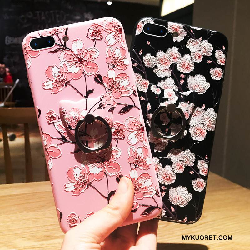 Kuori iPhone 8 Kohokuviointi Jauhe Musta, Kotelo iPhone 8 Laukut Persoonallisuus Luumu