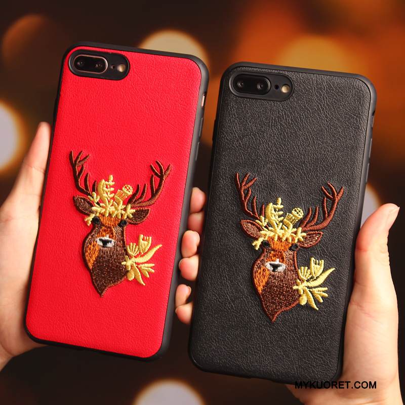 Kuori iPhone 8 Laukut Musta Liukastella, Kotelo iPhone 8 Suojaus Punainen Murtumaton