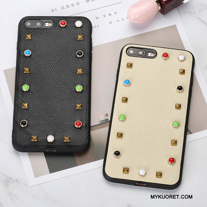 Kuori iPhone 8 Laukut Puhelimen Kuoret Tide-brändi, Kotelo iPhone 8 Strassi Niitti Khaki