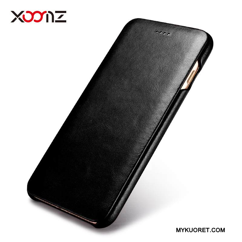 Kuori iPhone 8 Nahka Liiketoiminta Musta, Kotelo iPhone 8 Suojaus Puhelimen Kuoret