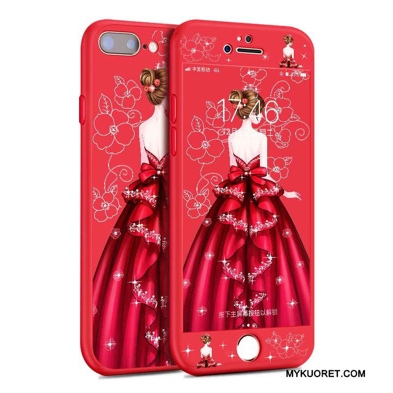 Kuori iPhone 8 Plus Laukut Puhelimen Kuoret Punainen, Kotelo iPhone 8 Plus Sarjakuva Murtumaton