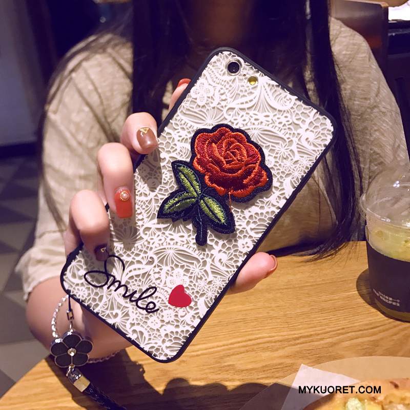 Kuori iPhone 8 Plus Luova Valkoinen Puhelimen Kuoret, Kotelo iPhone 8 Plus Pehmeä Neste Ripustettavat Koristeet Murtumaton