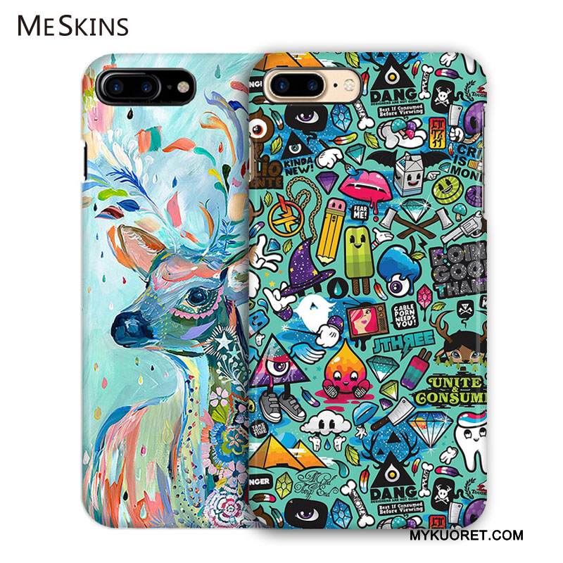 Kuori iPhone 8 Plus Monivärinen Uusi Trendi, Kotelo iPhone 8 Plus Puhelimen Kuoret Pesty Suede