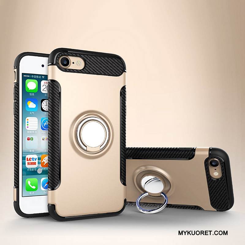 Kuori iPhone 8 Plus Nahka Murtumaton Puhelimen Kuoret, Kotelo iPhone 8 Plus Suojaus Rengas Hopea