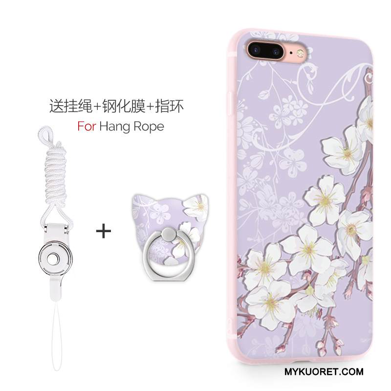 Kuori iPhone 8 Silikoni Ohut Puhelimen Kuoret, Kotelo iPhone 8 Pehmeä Neste Violetti Murtumaton